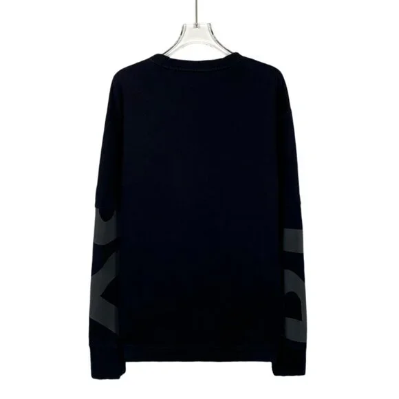 CM0084 Burberry Black Letter Print Cotton Round Neck Long Sleeve Sweatshirt XS